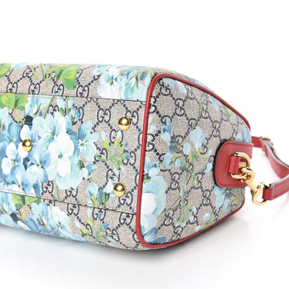 Gucci GG Supreme Monogram Blooms Small Boston Beige Blue Navy Hibiscus Red 6 of 10