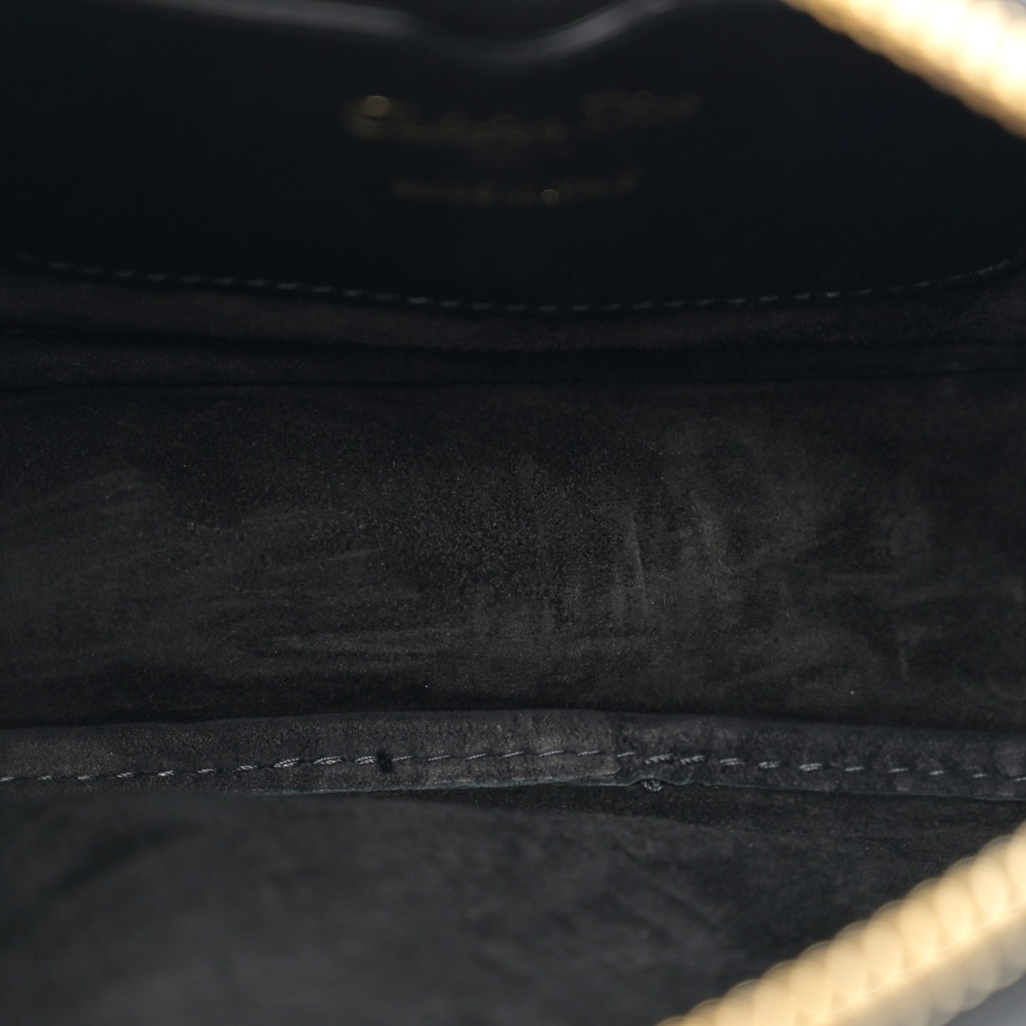 Lambskin Cannage Small Dior Vibe Hobo Bag Black