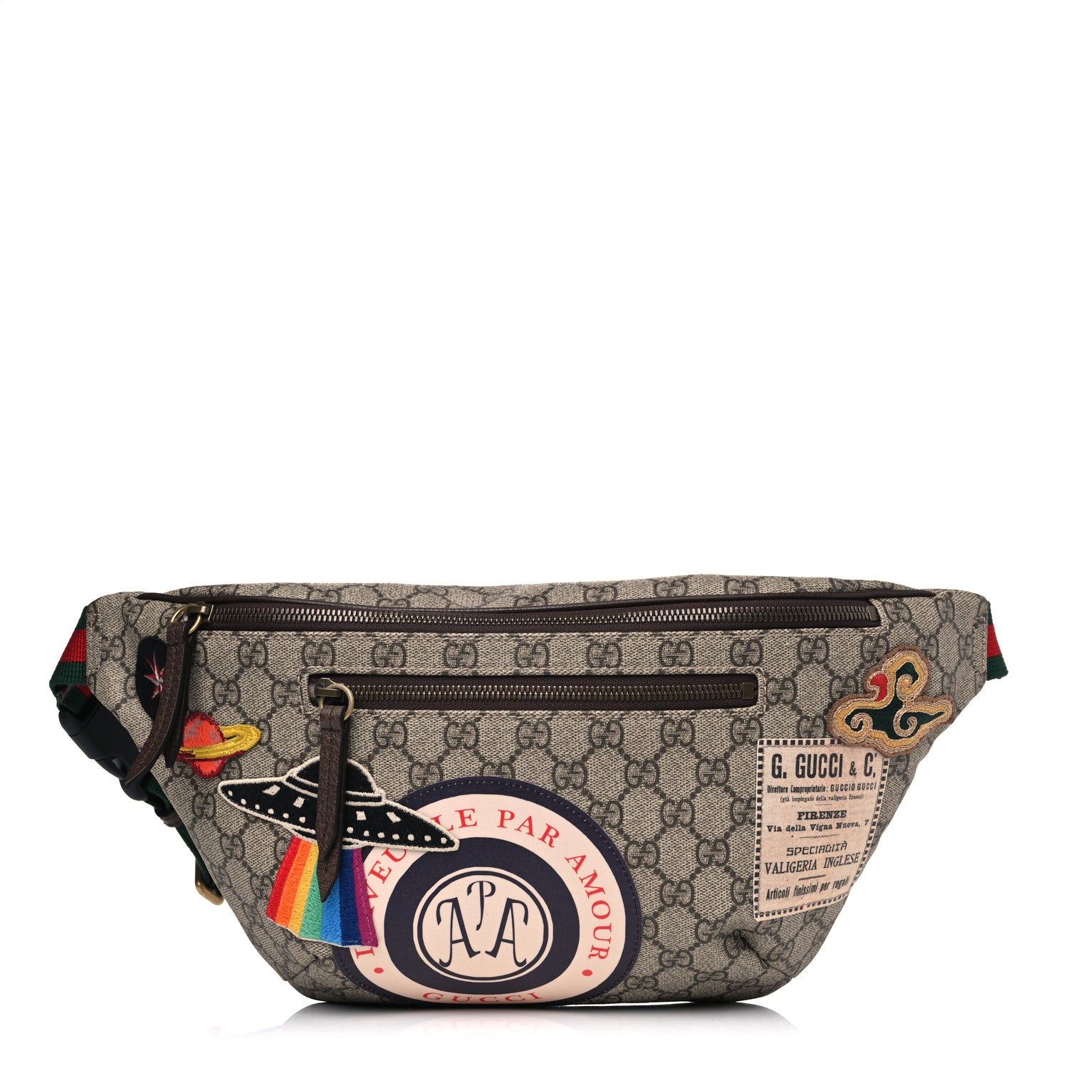 Gucci GG Supreme Monogram Courrier Belt Bag Beige New Acero 1 of 12