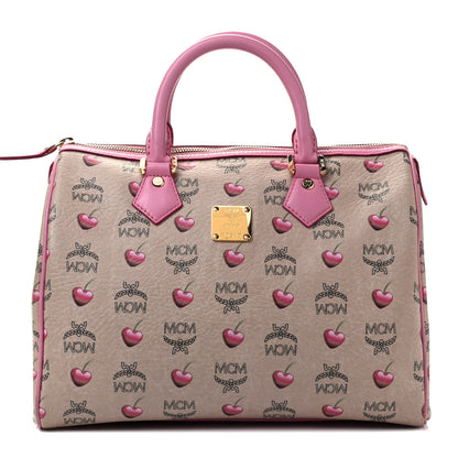 MCM Sweet Visetos Medium Boston Bag Beige Pink 1 of 6