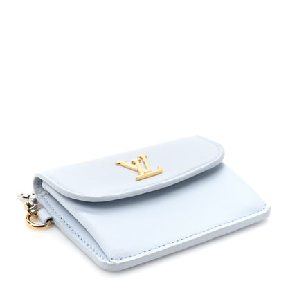 Louis Vuitton Calfskin Tiny Recto Verso Card Holder LV Bloom Azure Blue 4 of 14