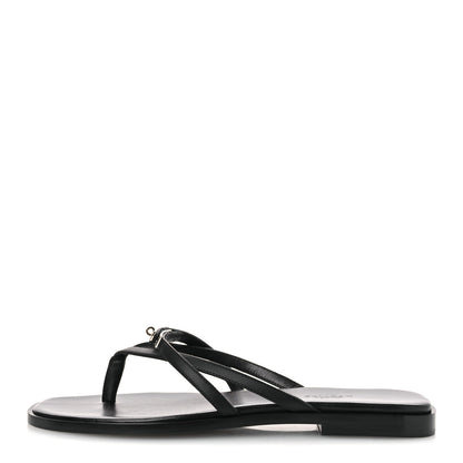 Hermes Calfskin Miss Sandals 39 Black 1 of 11
