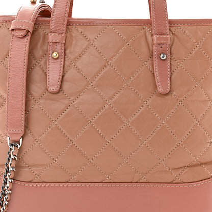 Chanel Aged Calfskin Quilted Medium Gabrielle Shopping Tote Pink 8 of 11