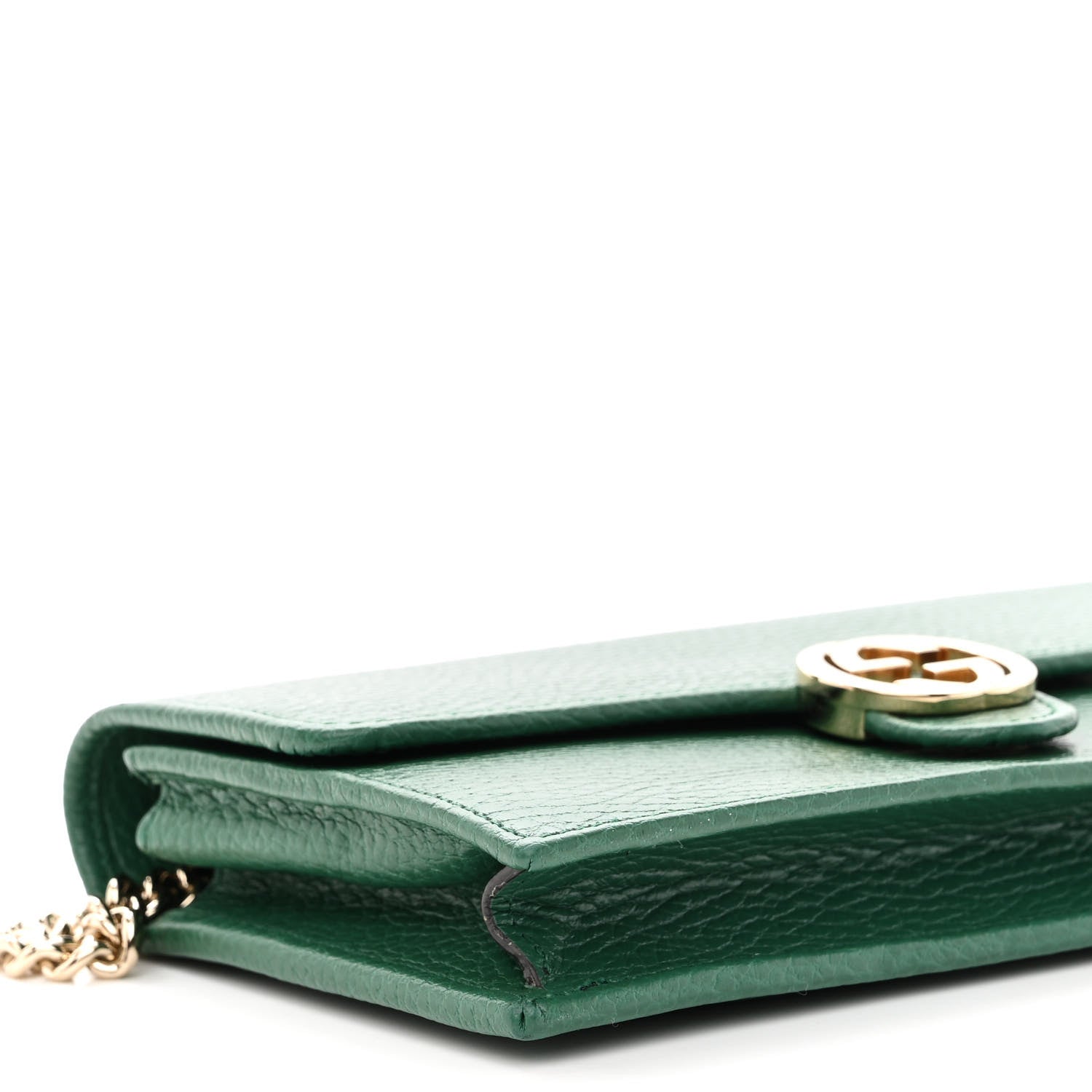 Gucci Dollar Calfskin Interlocking G Chain Wallet Emerald 8 of 9