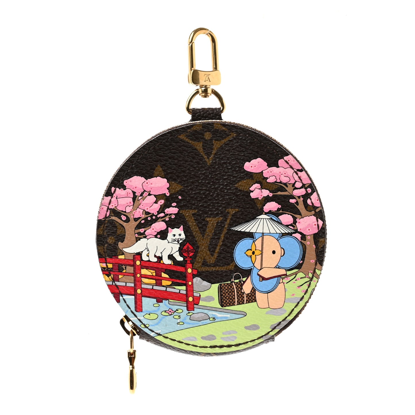 Monogram 2021 Christmas Animation Japanese Garden Round Coin Purse Wisteria Pink