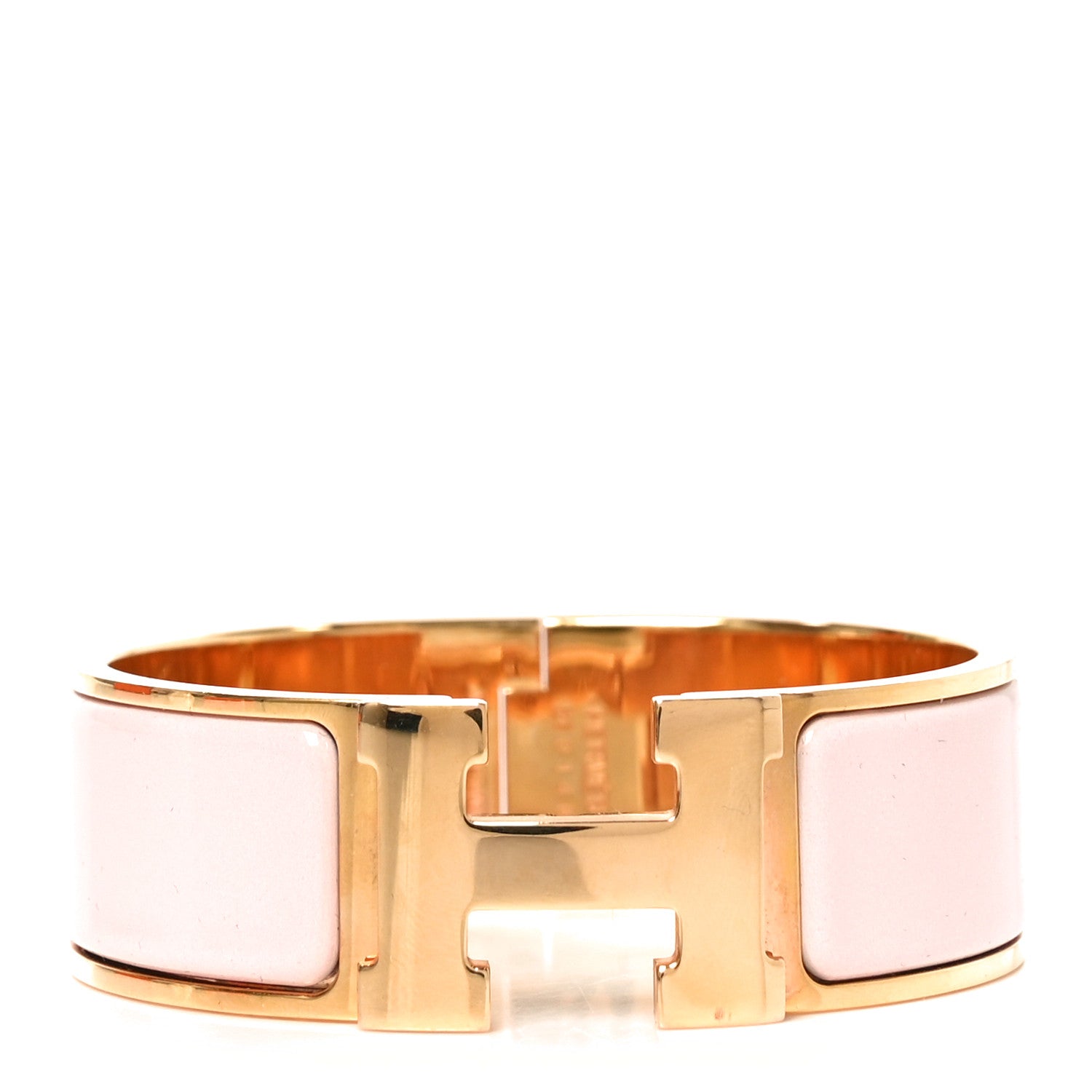 Hermes Enamel Wide Clic Clac H PM Bracelet Rose Candeur 1 of 10