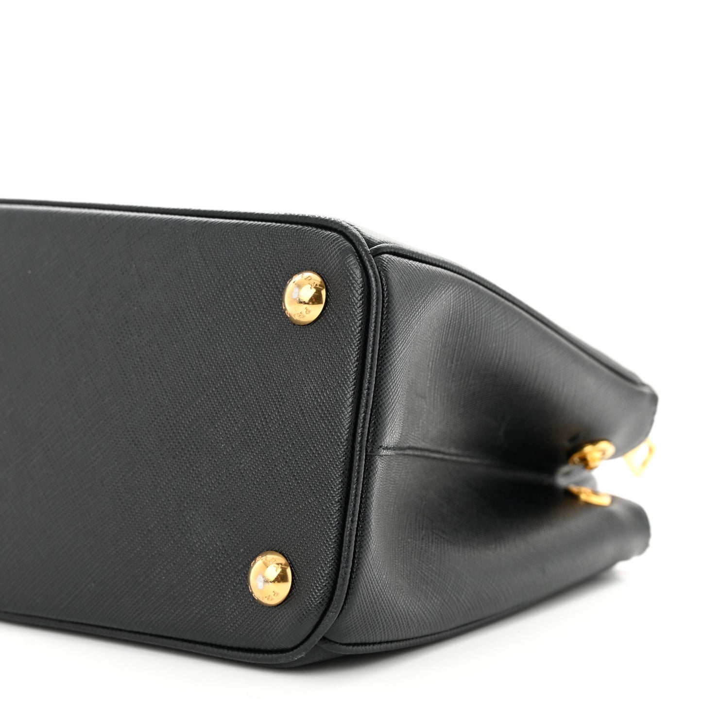 Saffiano Lux Mini Galleria Double Zip Tote Black