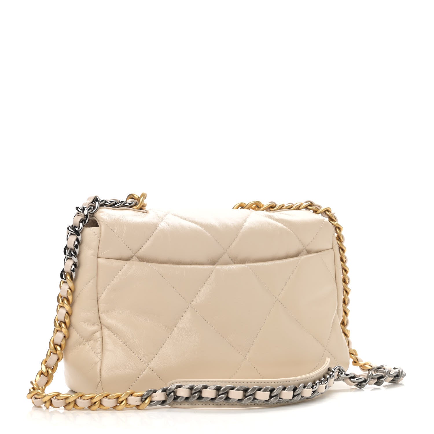 Chanel Goatskin Quilted Large Chanel 19 Flap Beige 3 of 11