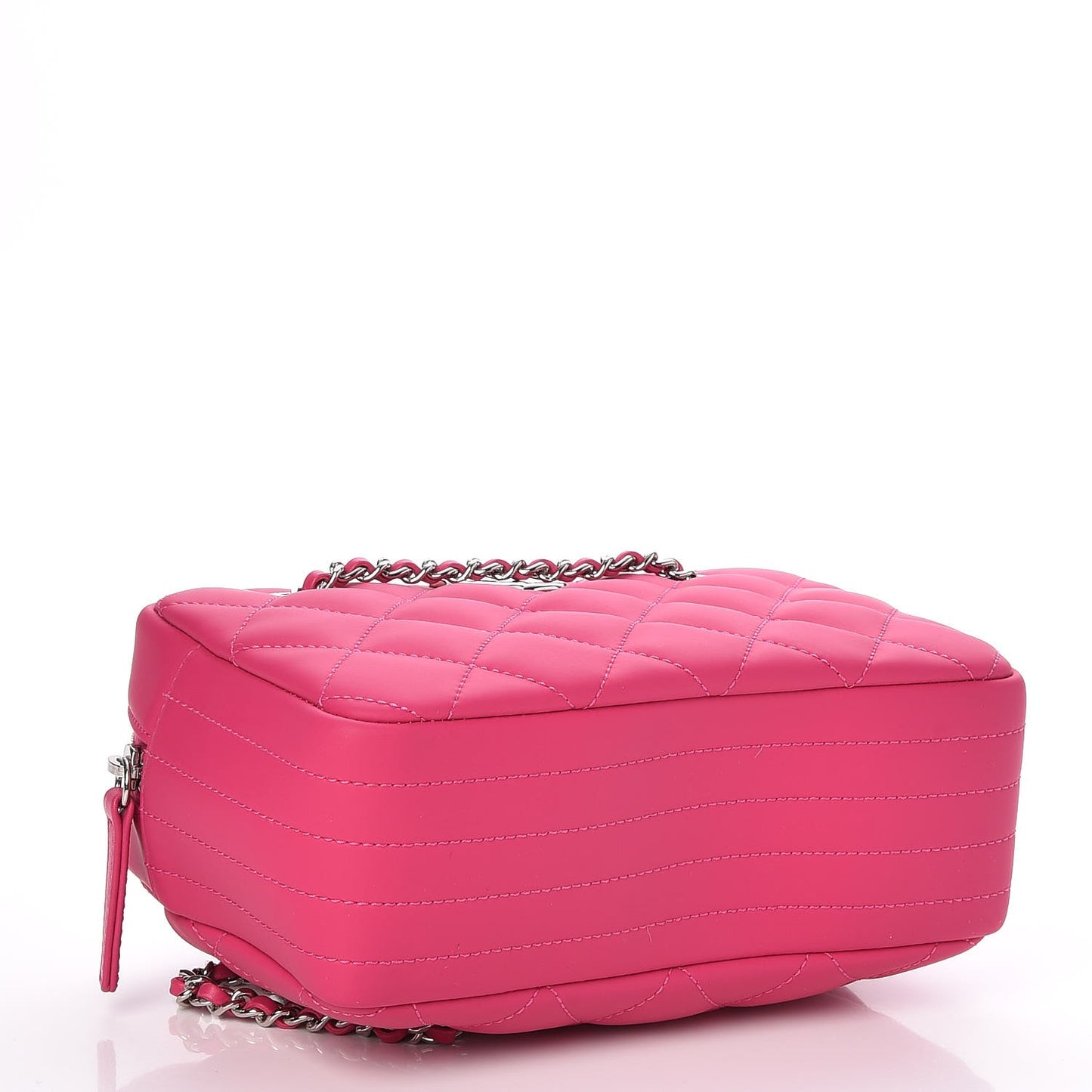 Rubber Quilted Lambskin Coco Rain Camera Bag Pink