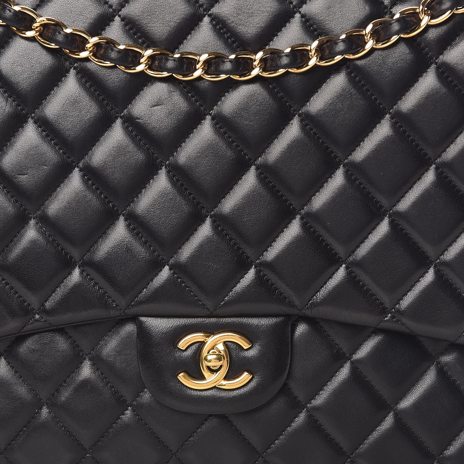 Chanel Lambskin Quilted Maxi Single Flap Black 8 of 23