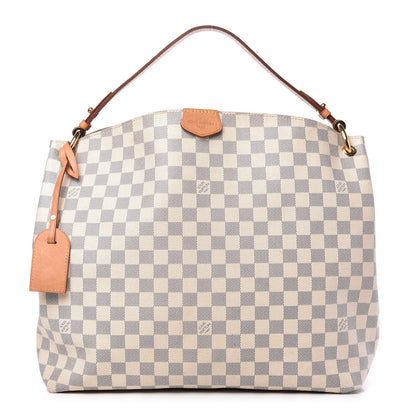 Louis Vuitton Damier Azur Graceful MM Rose Ballerine 1 of 13