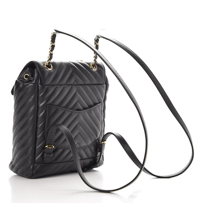 Chanel Calfskin Chevron Quilted Small Urban Spirit Backpack Black 3 of 7