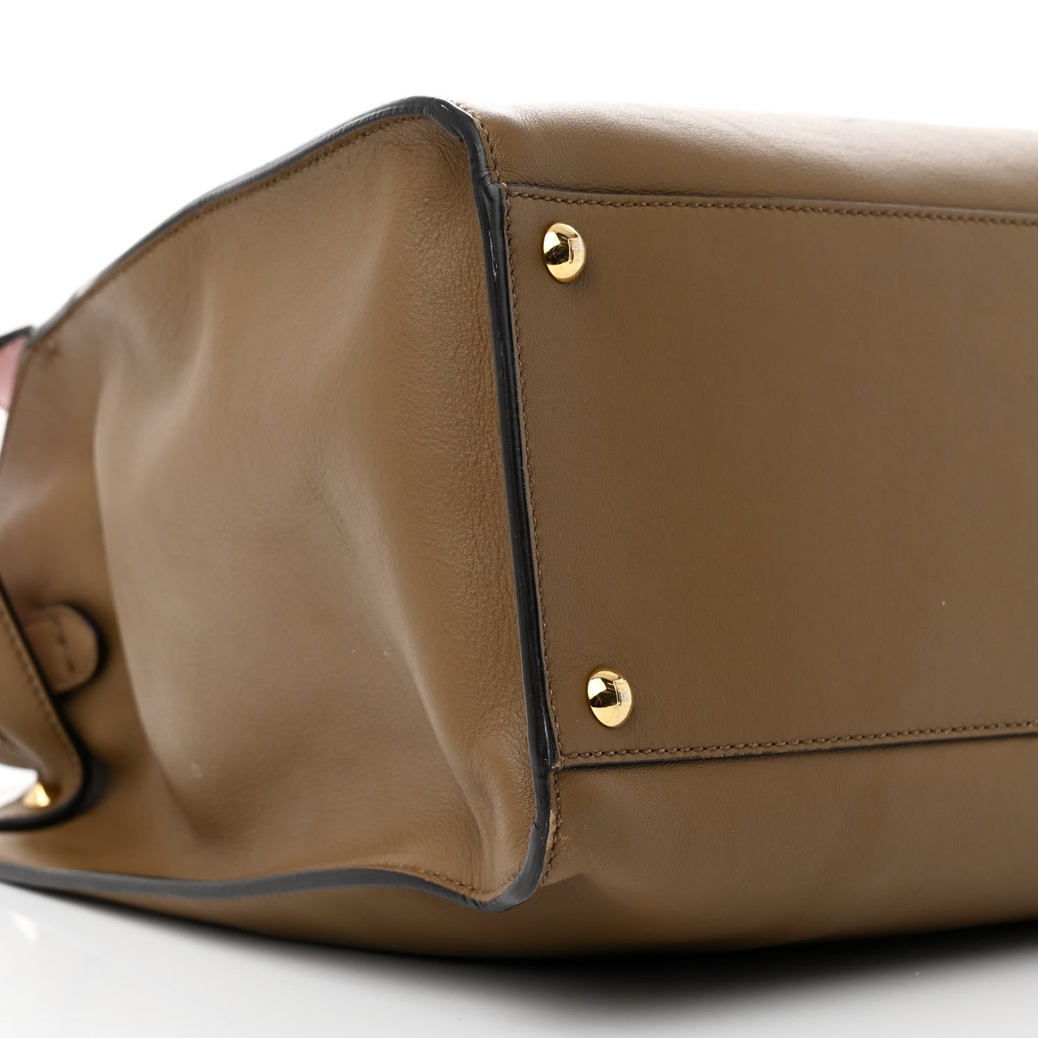 Fendi Vitello Seta Century Large Peekaboo X-Lite Fango Mandorlo 8 of 14