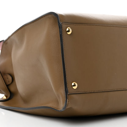 Fendi Vitello Seta Century Large Peekaboo X-Lite Fango Mandorlo 8 of 14