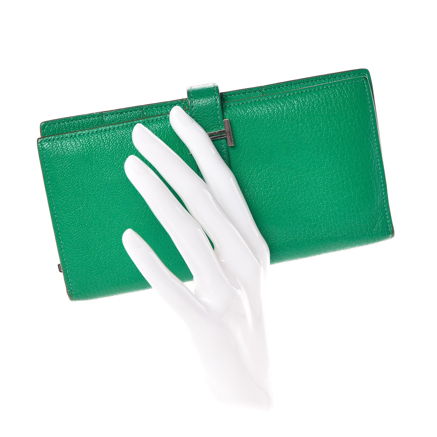 Hermes Chevre Mysore Bearn Gusset Wallet Menthe 2 of 15