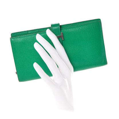 Hermes Chevre Mysore Bearn Gusset Wallet Menthe 2 of 15