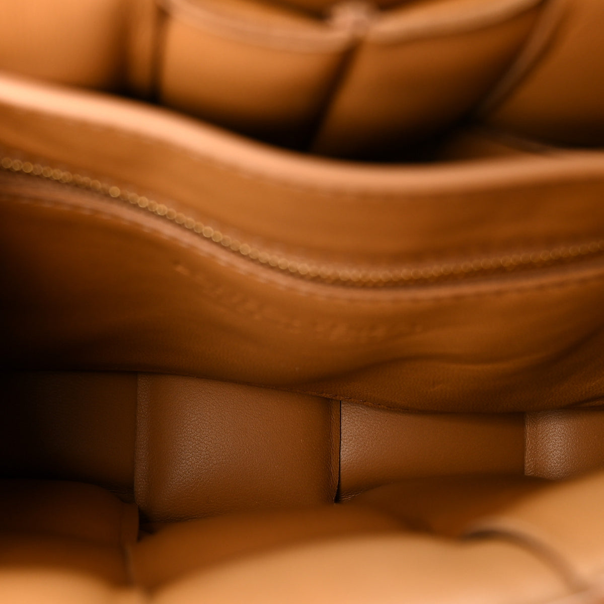 Nappa Maxi Intreccio Padded Cassette Crossbody Bag Caramel