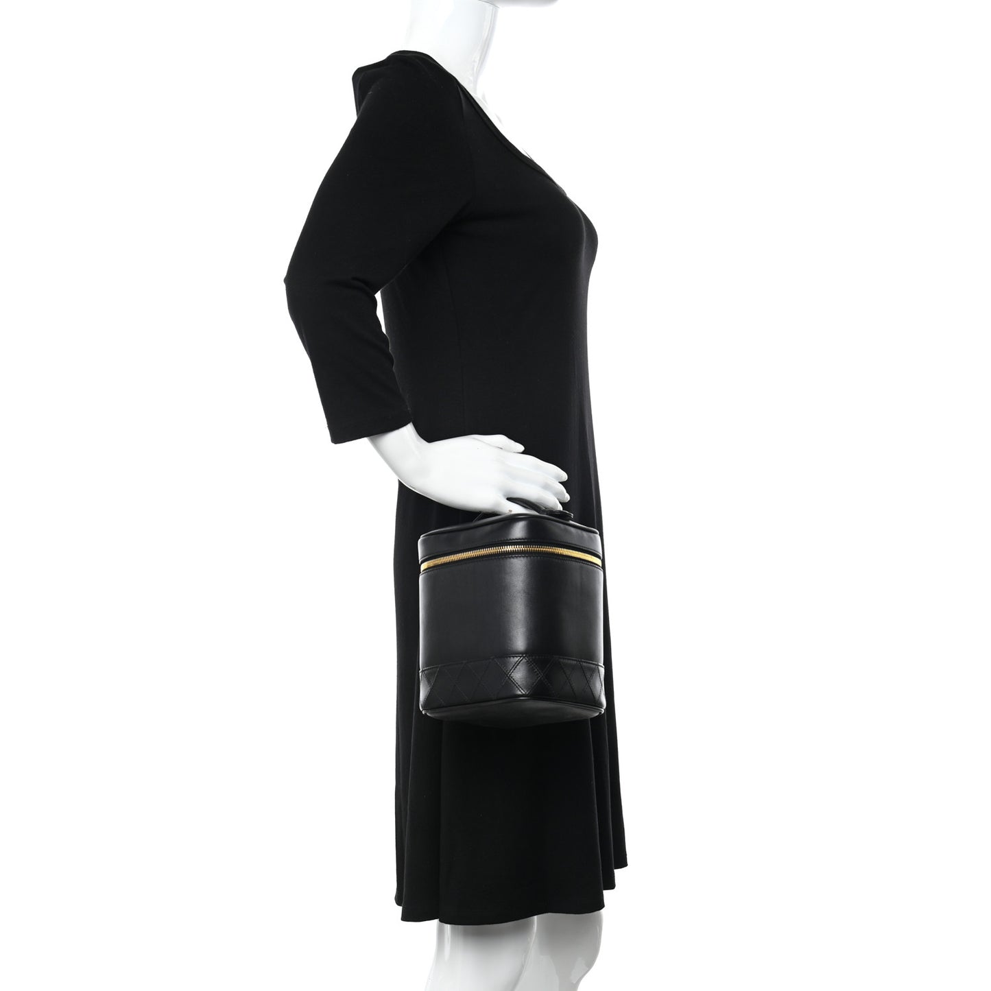 Lambskin Vanity Cosmetic Case Black