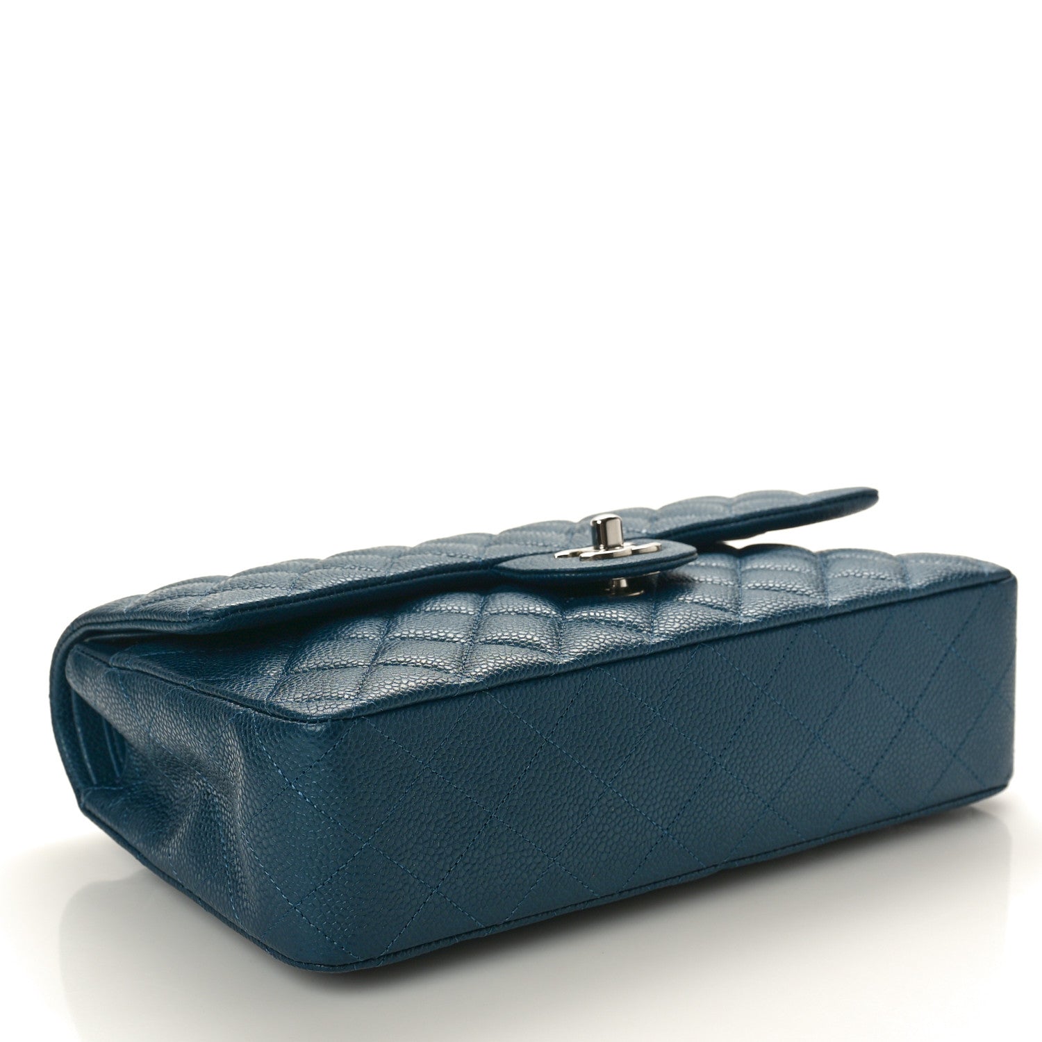 Chanel Pearly Caviar Quilted Medium Double Flap Blue 4 of 11