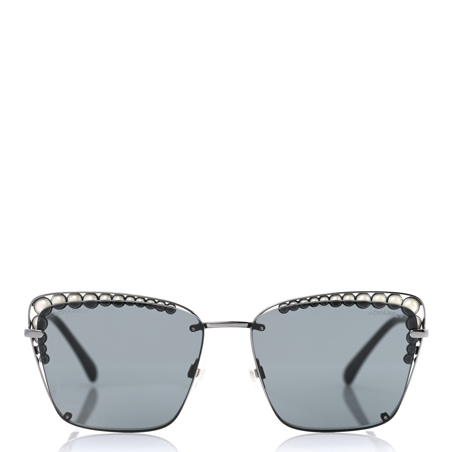 Chanel Square Frame Pearl Sunglasses 4235-H Dark Grey 2 of 7