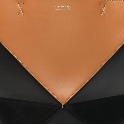 Loewe Shiny Calfskin Medium Puzzle Fold Tote Warm Desert Black 7 of 9
