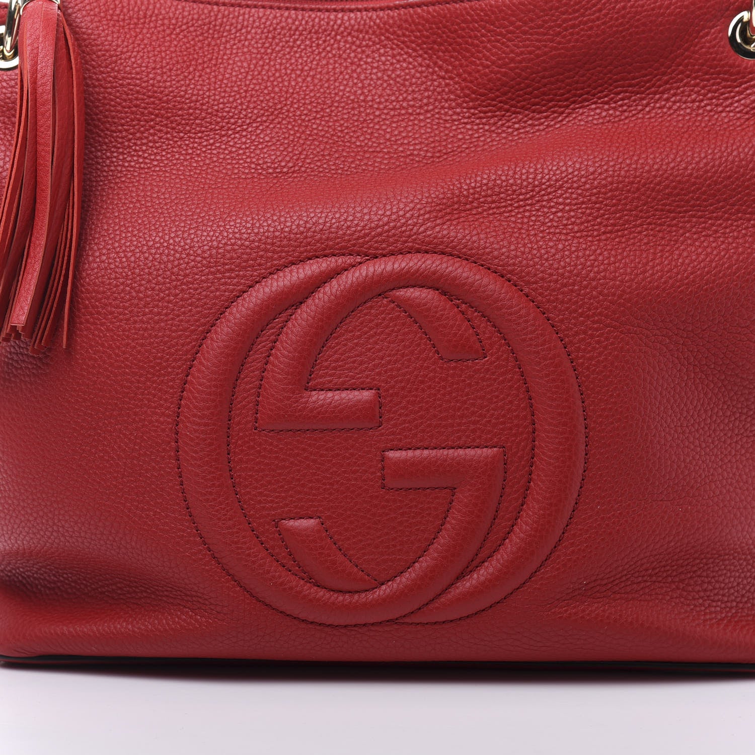 Gucci Pebbled Calfskin Large Soho Hobo Tabasco Red 11 of 11