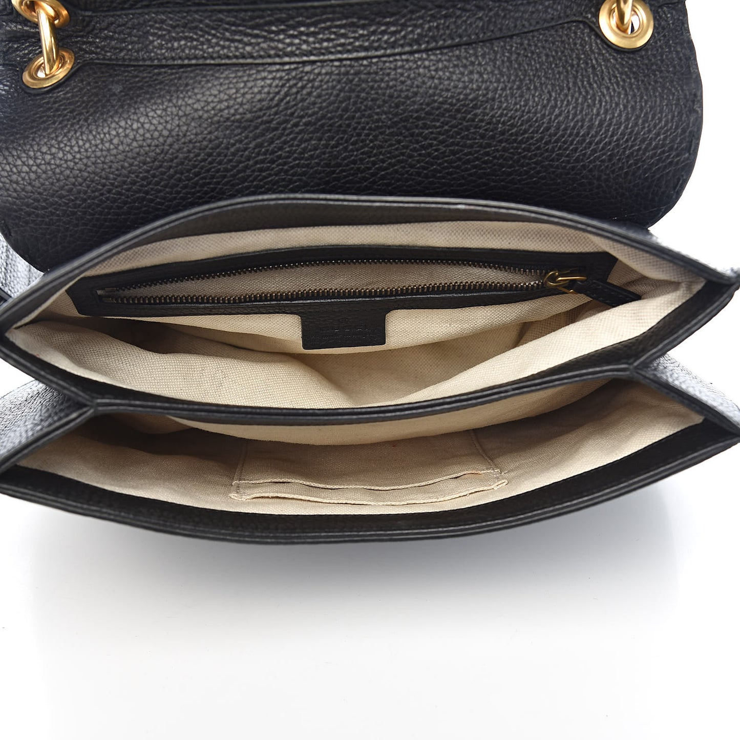 Cellarius Calfskin Feline GG Marmont Flap Shoulder Bag Black