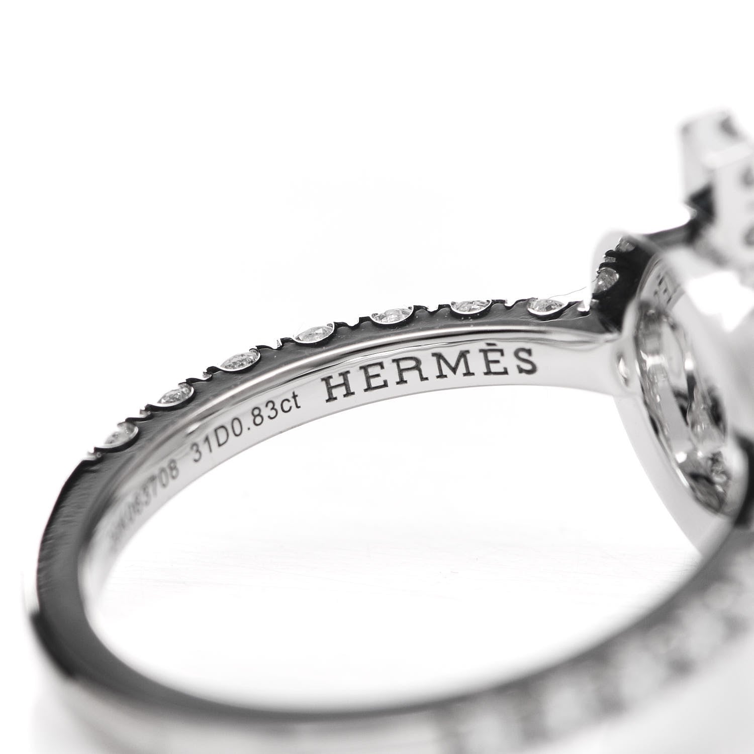 Hermes 18K White Gold Diamond Finesse Ring 53 6.25 5 of 7