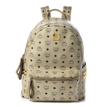 MCM Visetos Medium Side Studs Stark Backpack Beige 1 of 13