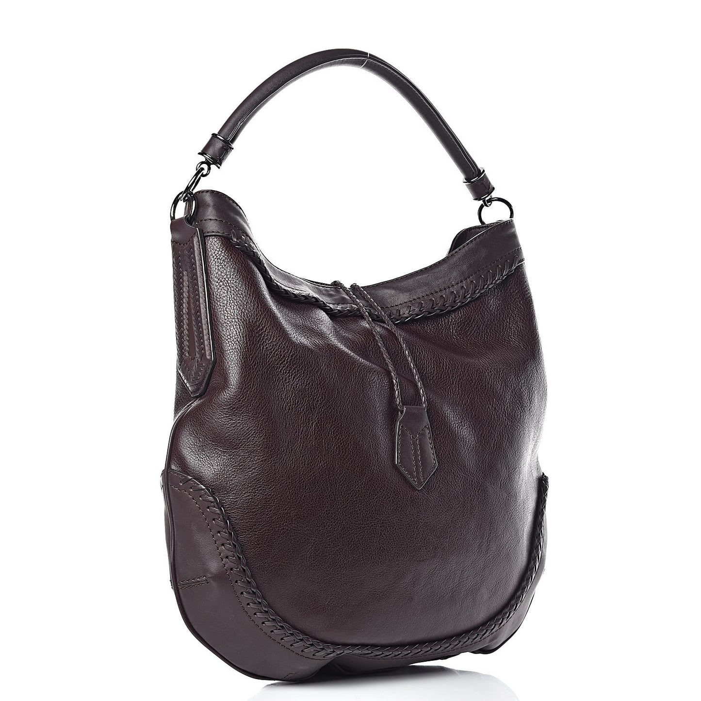 Grainy Calfskin Small Parade Tassel Hobo Plum