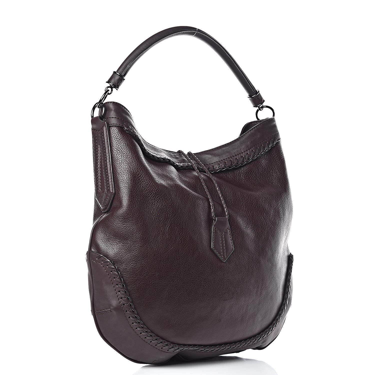 Burberry Grainy Calfskin Small Parade Tassel Hobo Plum 3 of 8