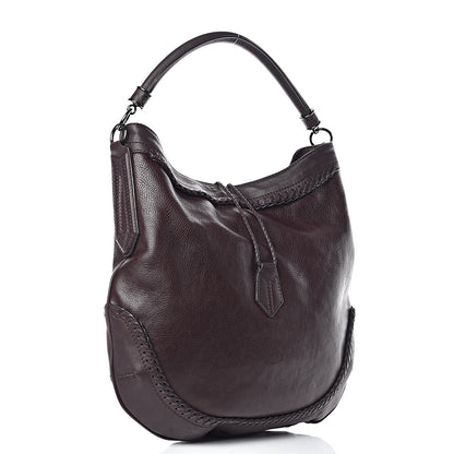 Burberry Grainy Calfskin Small Parade Tassel Hobo Plum 3 of 8