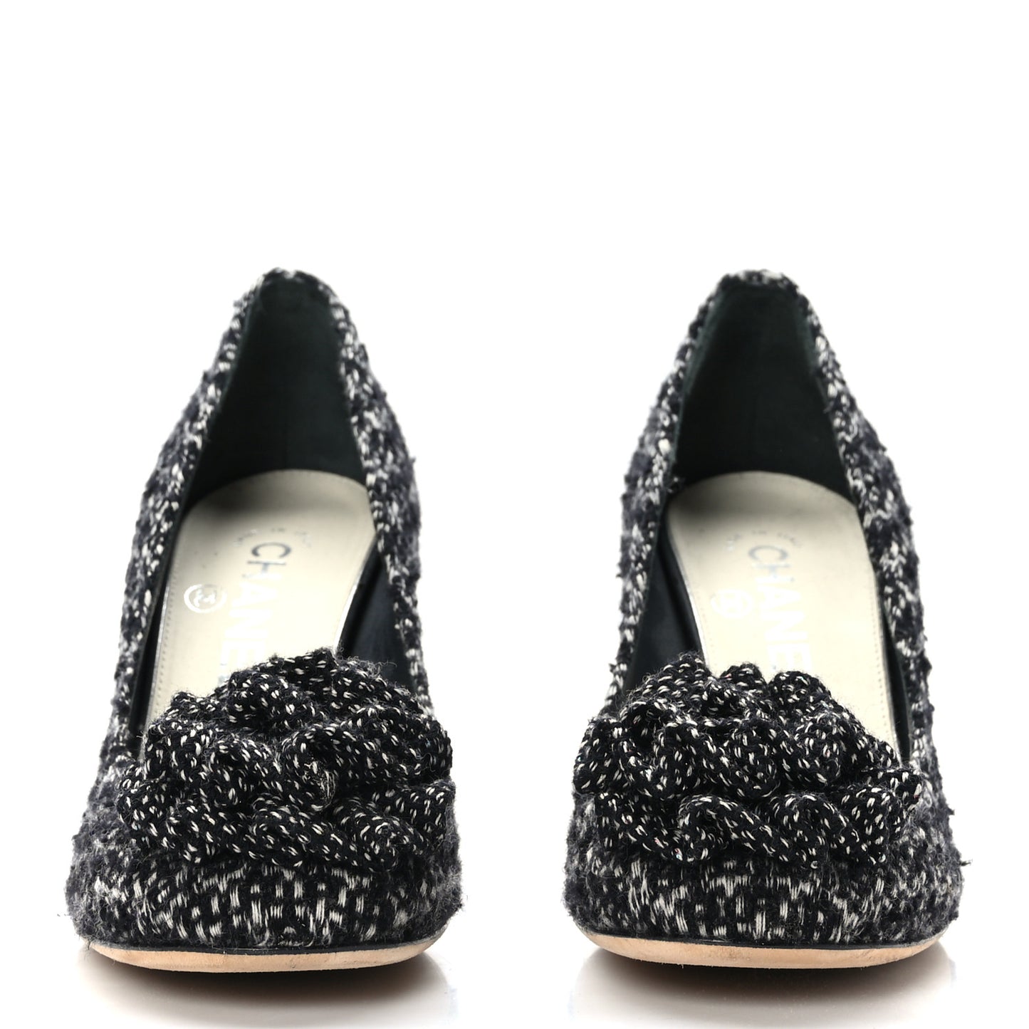 Tweed Camellia CC Pumps 37.5 Black