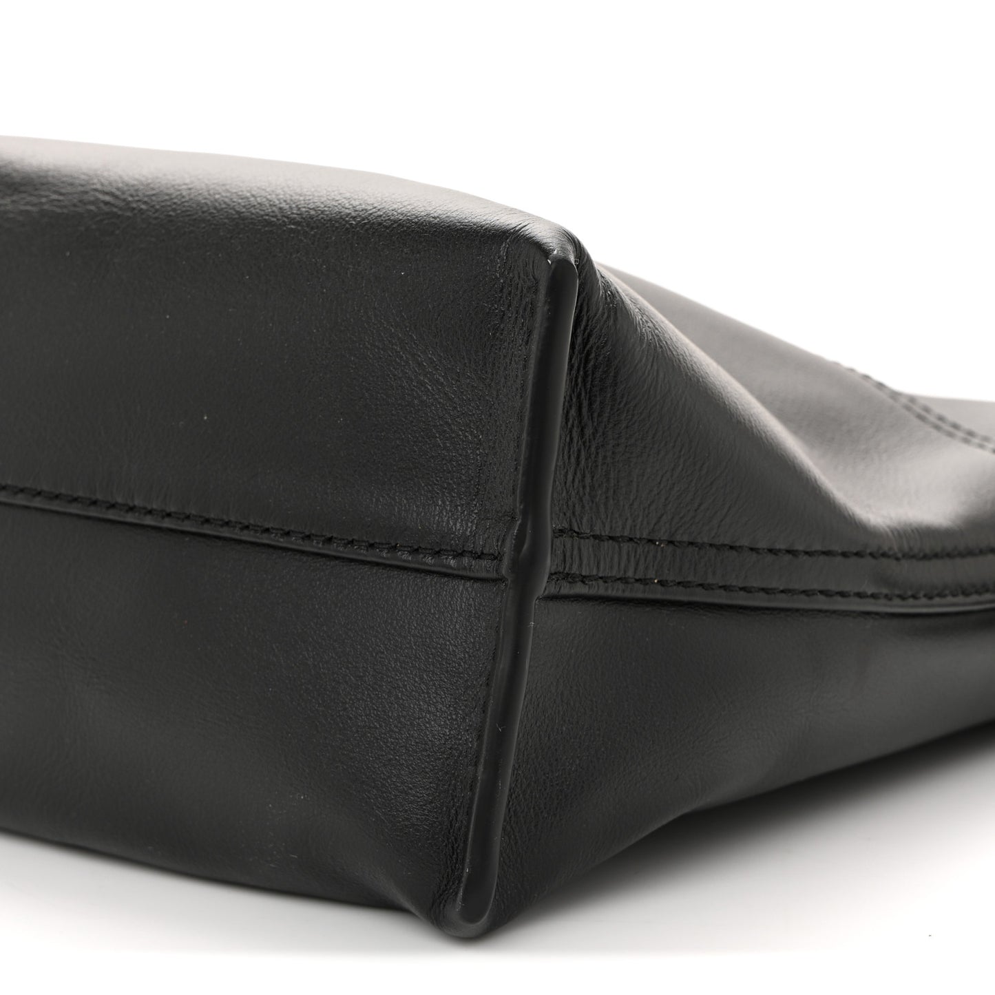 Shiny Calfskin Medium Panta Flamenco Clutch Black