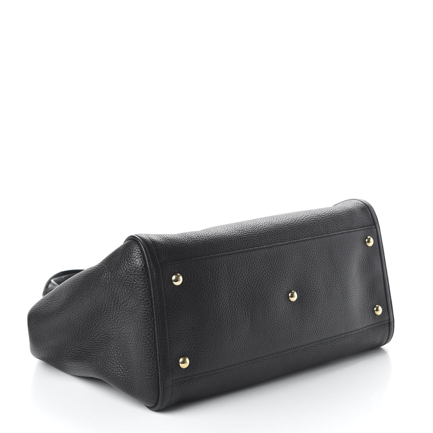 Pebbled Calfskin Medium Soho Shoulder Bag Black