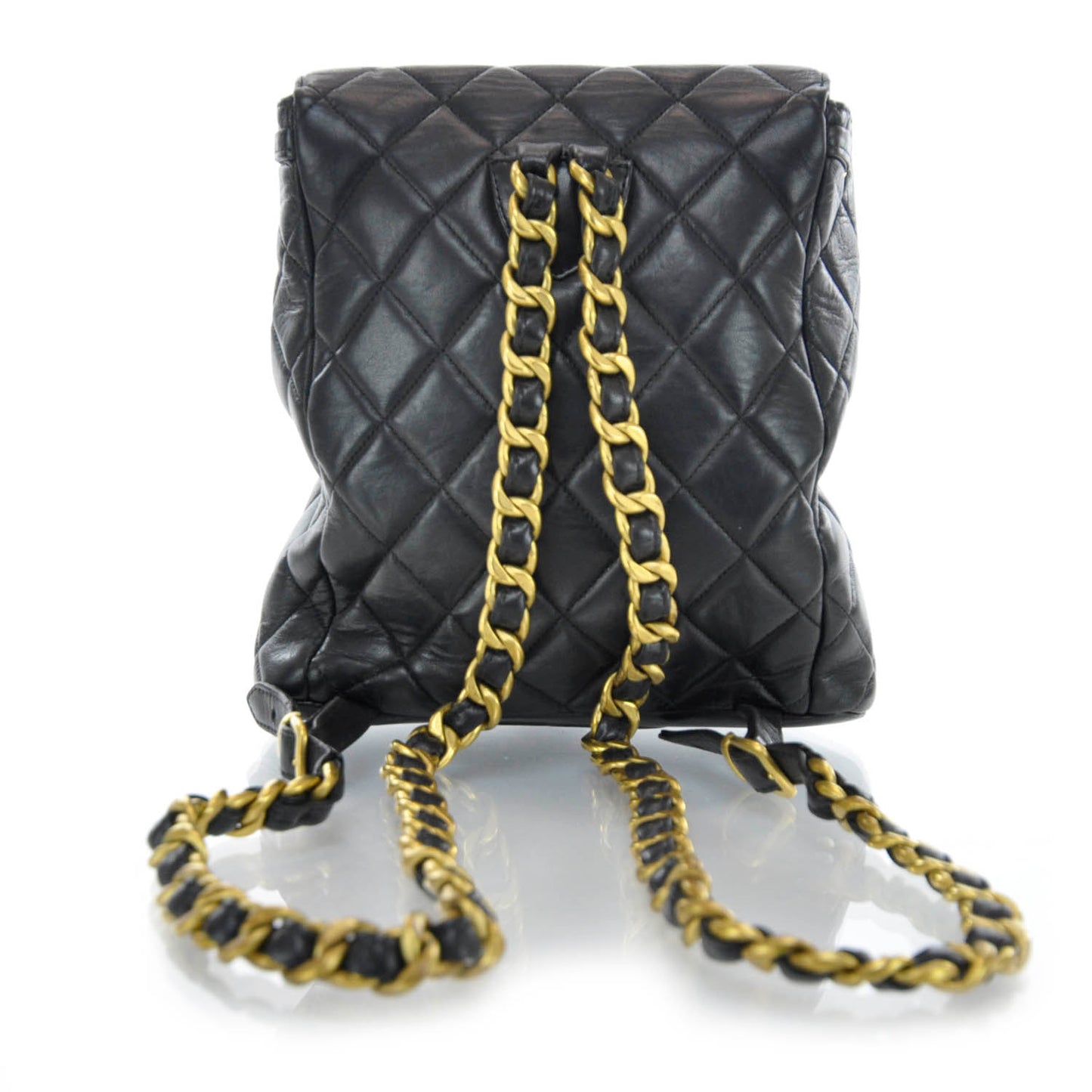 Lambskin Quilted Backpack Black