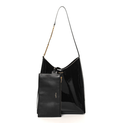 Saint Laurent Patent Calfskin Rendez-Vous Hobo Black 3 of 11