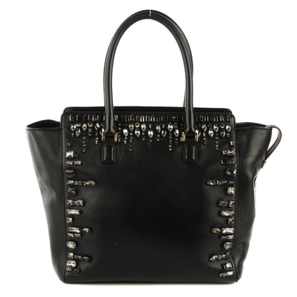 Valentino Garavani Lambskin Crystal B Diamond Tote Black 1 of 8