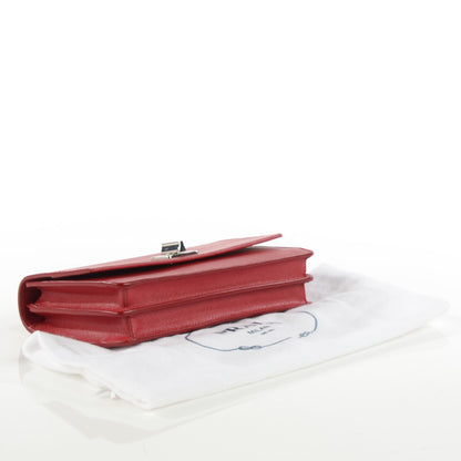 Prada Saffiano Lux Flap Crossbody Fuoco 4 of 9