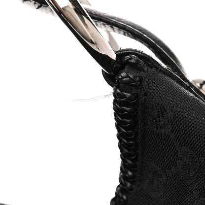 Gucci Monogram Large Horsebit Chain Hobo Black 13 of 14