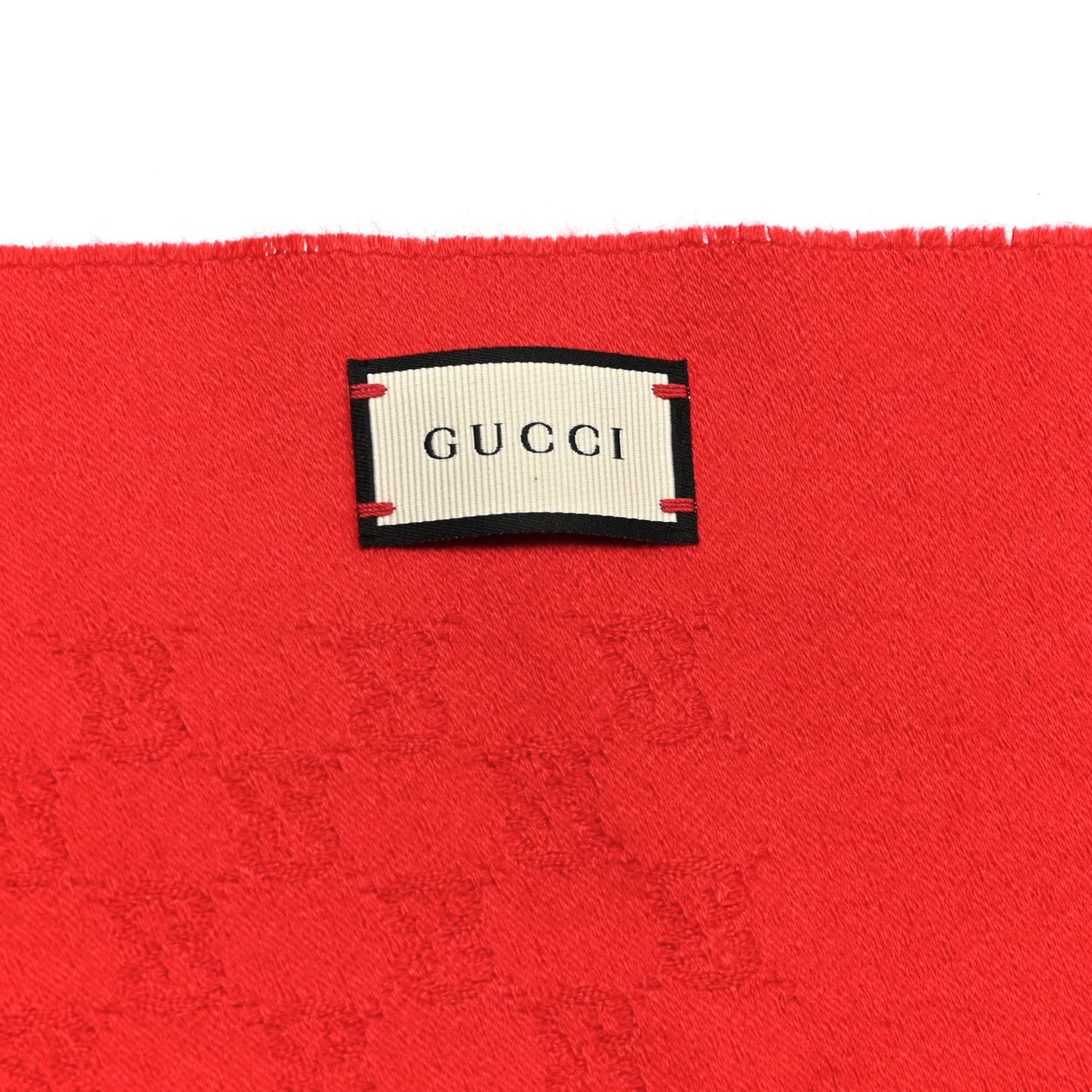 Gucci Cashmere GG Monogram Gem Lux Scarf Flame 4 of 5