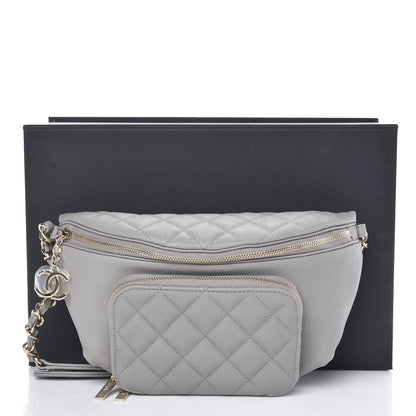 Chanel Caviar Quilted Business Affinity Waist Bag Grey 8 of 8