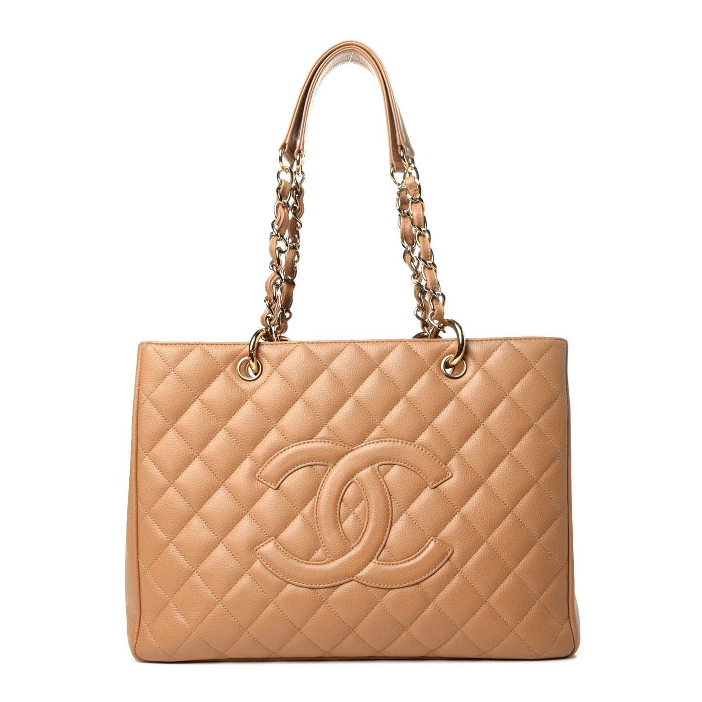 Caviar Quilted Grand Shopping Tote GST Beige