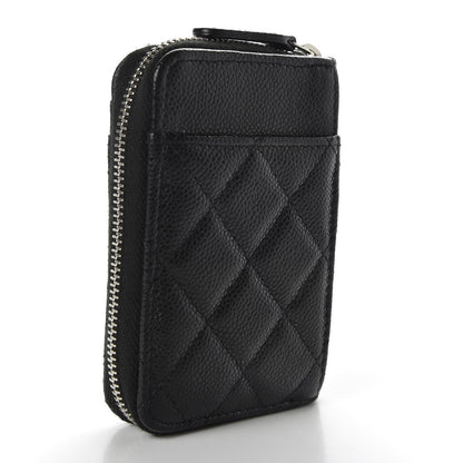 Chanel Caviar Quilted Zip Card Holder Black 3 of 8