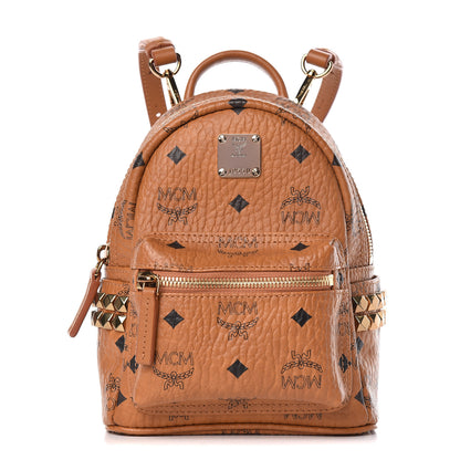 MCM Visetos Side Stud X-Mini Stark Backpack Cognac 1 of 11