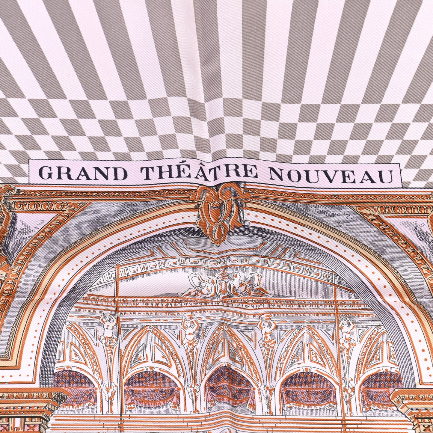 Silk Grand Theatre Nouveau Scarf 90 Rose Pale Etoupe