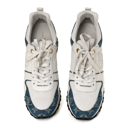 Louis Vuitton Calfskin Monogram Denim Run Away Sneakers 40 White 5 of 10