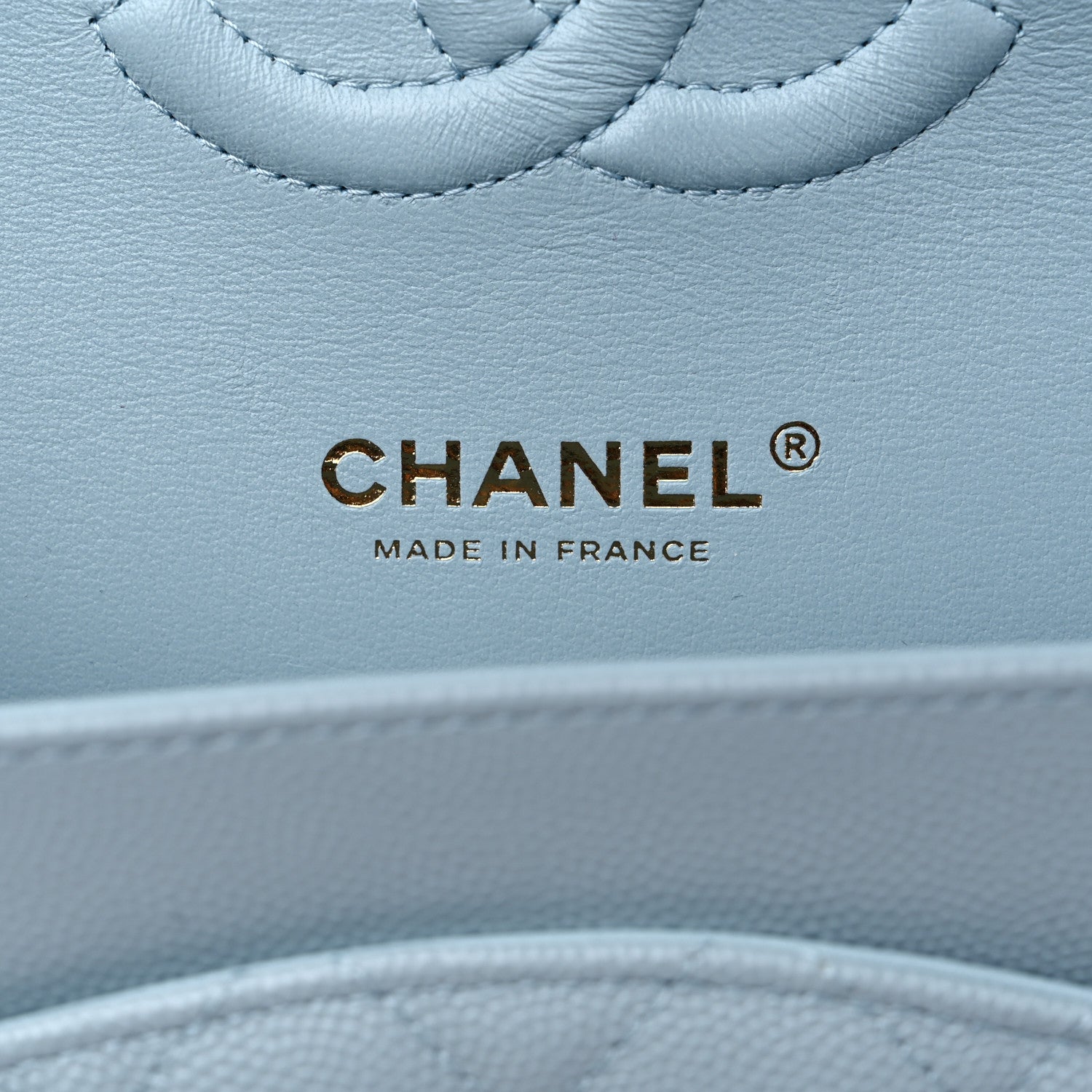 Chanel Caviar Quilted Medium Double Flap Light Blue 6 of 10
