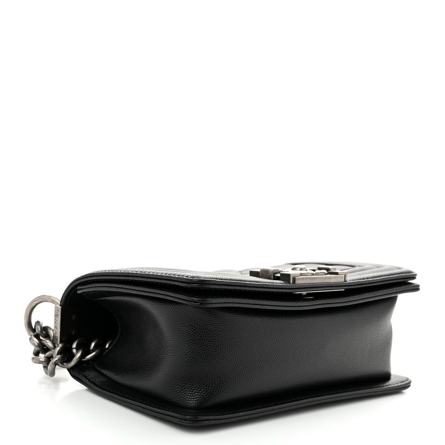 Caviar Quilted Small Boy Flap Black