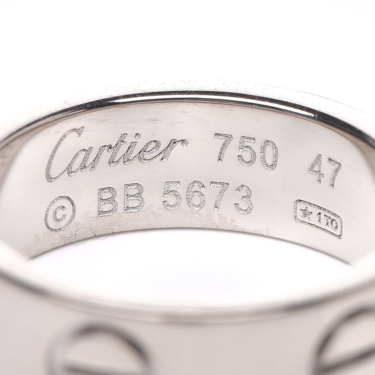 Cartier 18K White Gold 5.5mm LOVE Ring 47 4 4 of 4